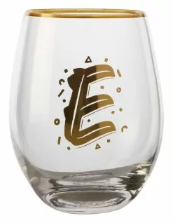 Maxwell & Williams The Letterettes Stemless Glass 500ML "E" Boxed