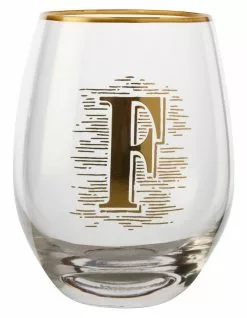 Maxwell & Williams The Letterettes Stemless Glass 500ML "F" Boxed