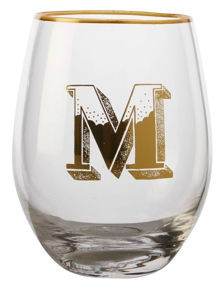 Maxwell & Williams The Letterettes Stemless Glass 500ML "M" Boxed 1 Maxwell & Williams The Letterettes Stemless Glass 500ML "M" Boxed