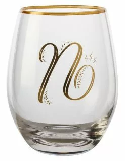 Maxwell & Williams The Letterettes Stemless Glass 500ML "N" Boxed