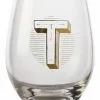 Maxwell & Williams The Letterettes Stemless Glass 500ML "T" Boxed