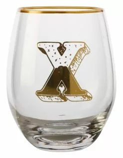 Maxwell & Williams The Letterettes Stemless Glass 500ML "X" Boxed
