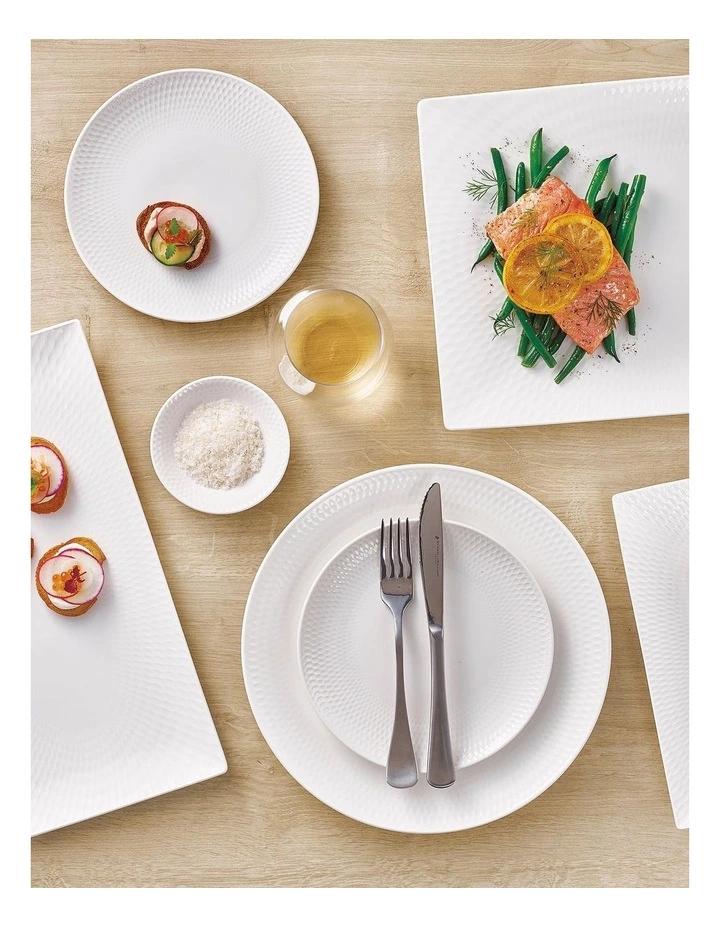 Maxwell & Williams White Basics Diamonds Rectangular Platter 25x18cm Boxed 2 Maxwell & Williams White Basics Diamonds Rectangular Platter 25x18cm Boxed - Image 2