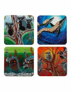 Maxwell & Williams Melanie Hava Journeys Cork Back Coaster Set Of 4 Assorted Boxed