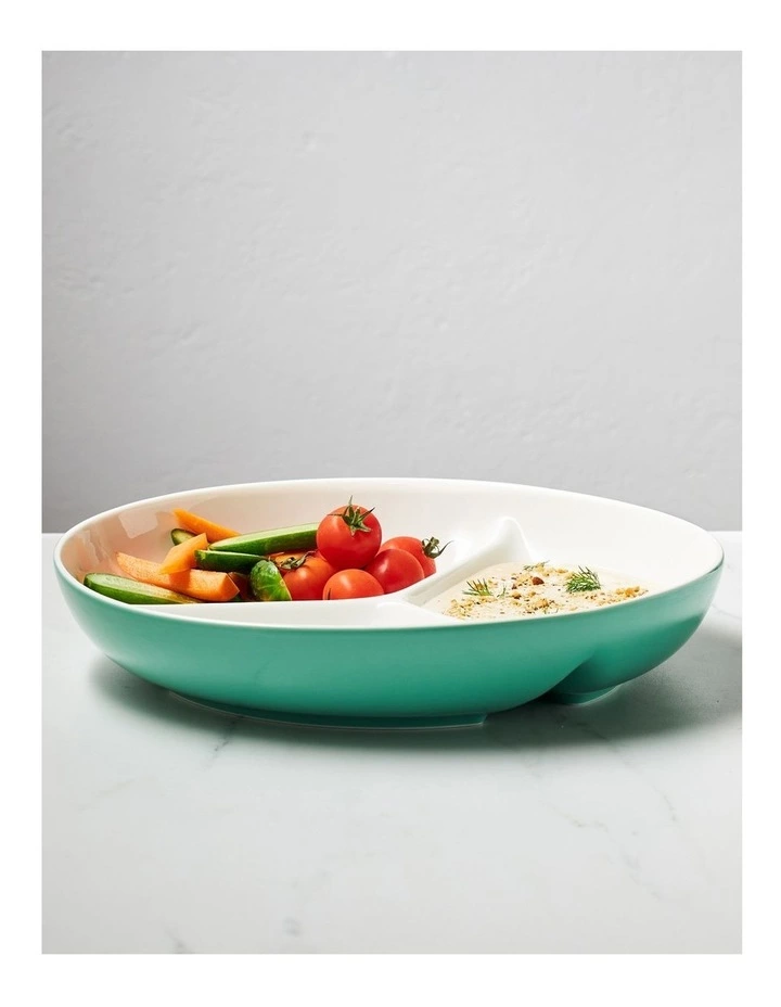 Maxwell & Williams Mezze Divided Platter 32cm Jade Boxed 2 Maxwell & Williams Mezze Divided Platter 32cm Jade Boxed - Image 2