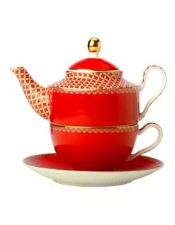 Maxwell & Williams Teas & C's Classic Tea for One With Infuser 380ML Cherry Red Gift Boxed