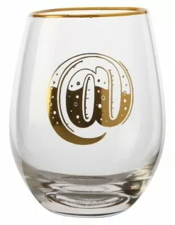 Maxwell & Williams The Letterettes Stemless Glass 500ML "@" Boxed
