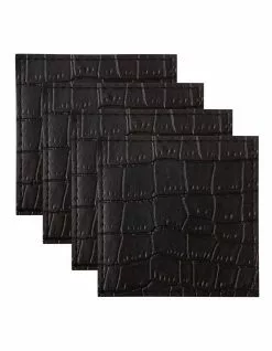 Maxwell & Williams Table Accents Leather Look Alligator Coaster Set of 4 Black