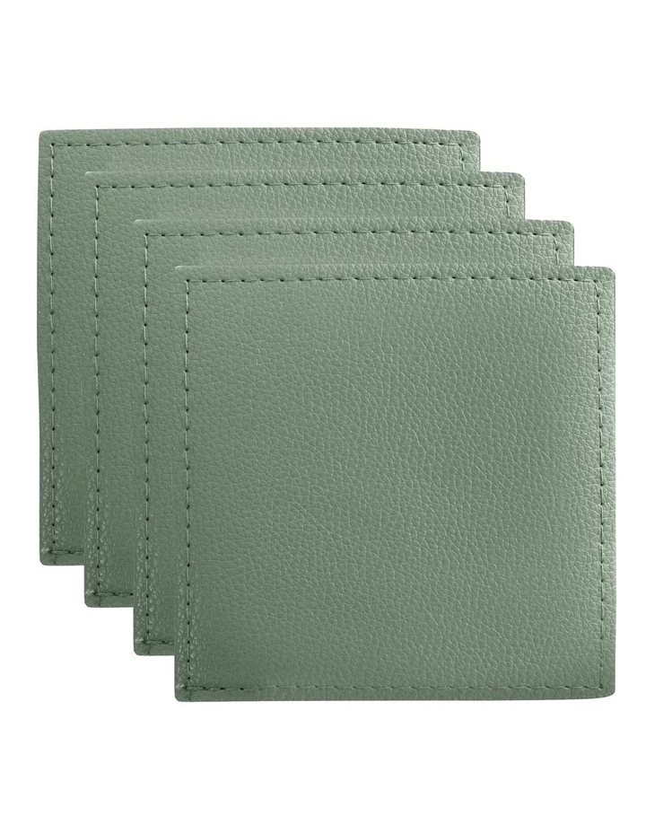 Maxwell & Williams Table Accents Leather Look Cowhide Coaster Set Of 4 In Sage 1 Maxwell & Williams Table Accents Leather Look Cowhide Coaster Set Of 4 In Sage