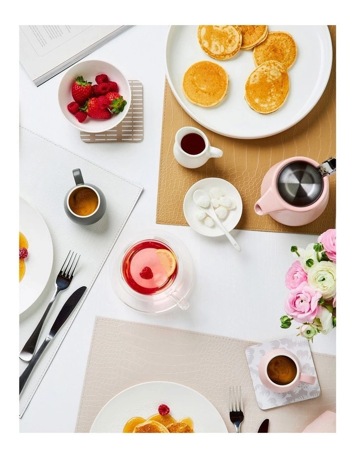 Maxwell & Williams Table Accents Leather Look Cowhide Coaster Set Of 4 In Salt 2 Maxwell & Williams Table Accents Leather Look Cowhide Coaster Set Of 4 In Salt - Image 2