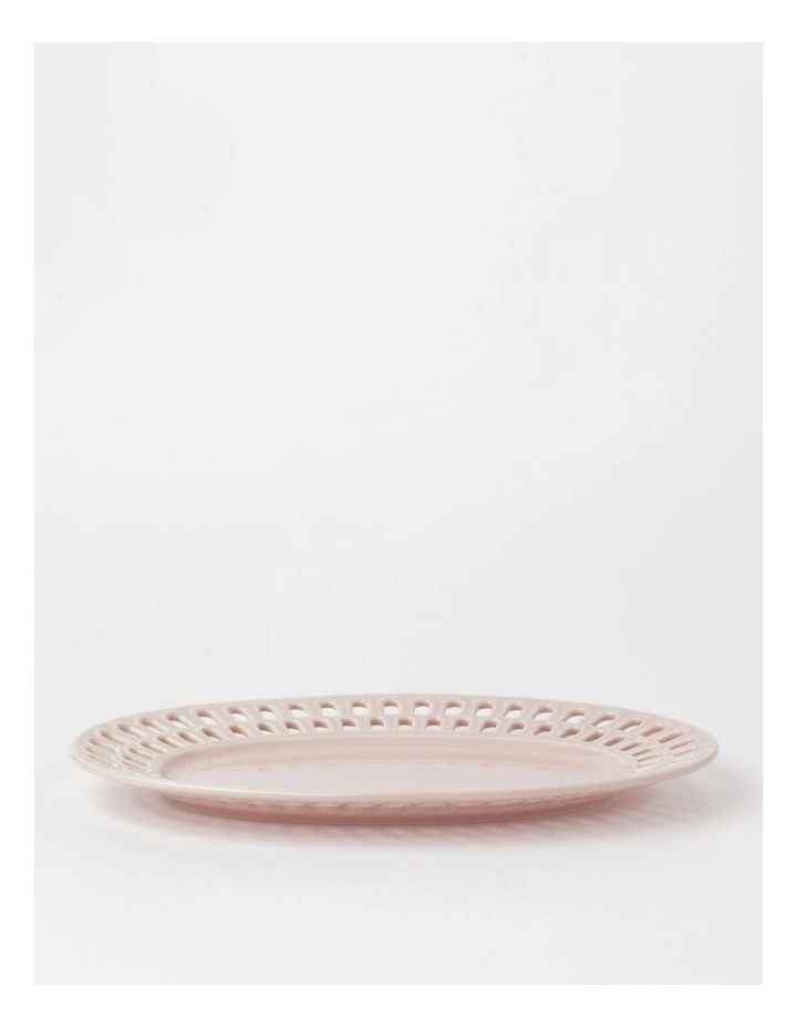 Heritage Lace Pink Carved Oval Platter 2 Heritage Lace Pink Carved Oval Platter - Image 2