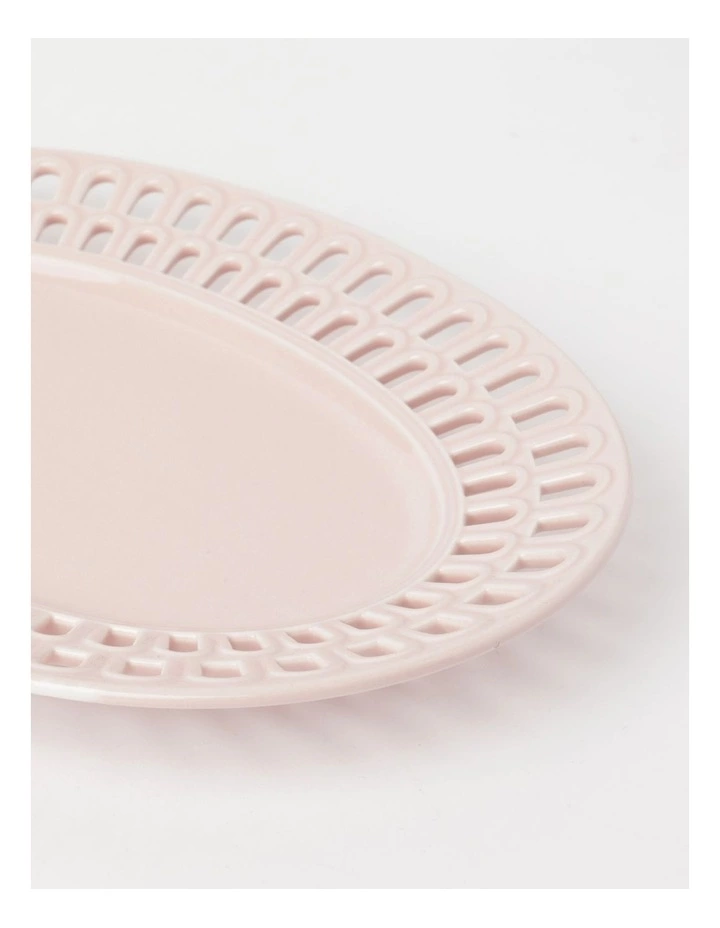 Heritage Lace Pink Carved Oval Platter 3 Heritage Lace Pink Carved Oval Platter - Image 3