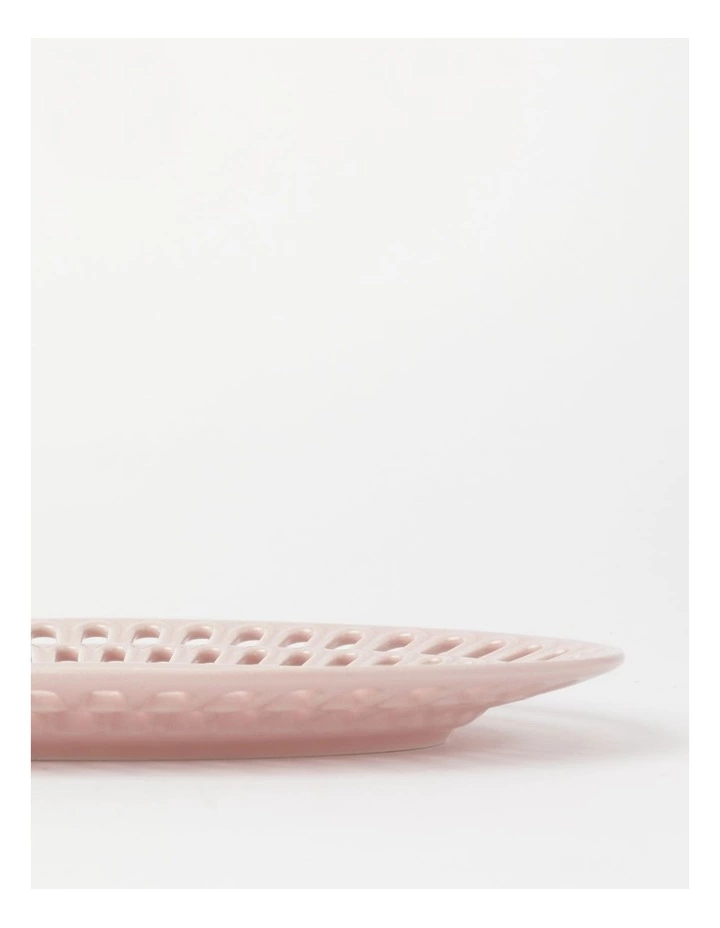 Heritage Lace Pink Carved Oval Platter 4 Heritage Lace Pink Carved Oval Platter - Image 4