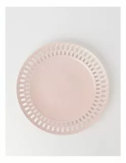 Heritage Lace Pink Carved Round Platter