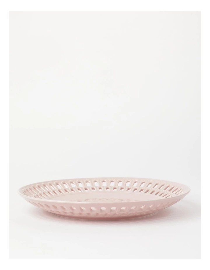 Heritage Lace Pink Carved Round Platter 2 Heritage Lace Pink Carved Round Platter - Image 2