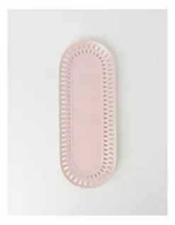Heritage Lace Pink Carved Small Rectangular Platter