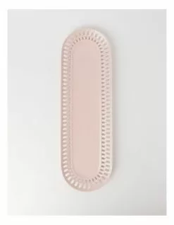 Heritage Lace Pink Carved Large Rectangular Platter