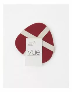 Vue Leather Look Coaster Wine -Dining Shop 864790750 3 720x928