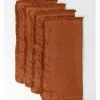 Australian House & Garden Fringed Linen Set of 4 Napkin Earth