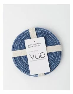Vue Denim Look Marle Coaster 4pk in Blue 5 Vue Denim Look Marle Coaster 4pk in Blue -Dining Shop 865772200 3 720x928