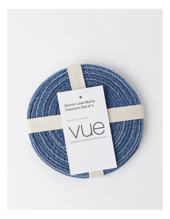 Vue Denim Look Marle Coaster 4pk in Blue 3 Vue Denim Look Marle Coaster 4pk in Blue - Image 3