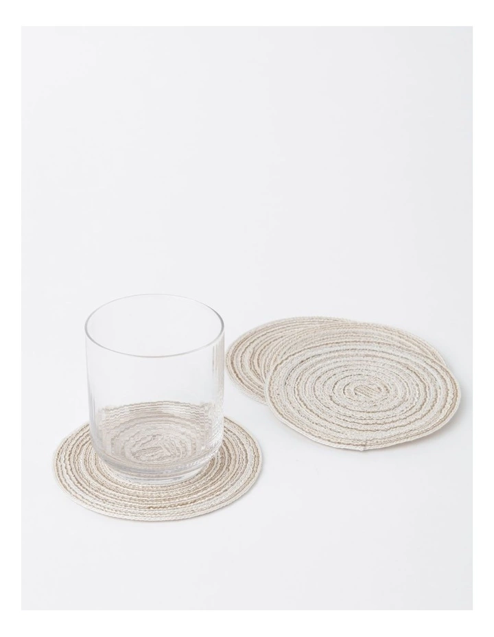 Vue Denim Look Marle Coaster 4pk in Cream 2 Vue Denim Look Marle Coaster 4pk in Cream - Image 2
