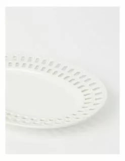 Heritage Lace Carved 30.5cm Oval Platter in White -Dining Shop 866024830 3 720x928