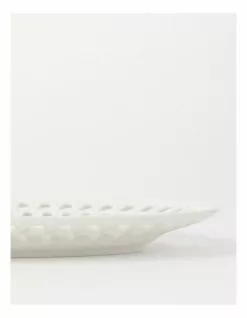 Heritage Lace Carved 30.5cm Oval Platter in White -Dining Shop 866024830 4 720x928