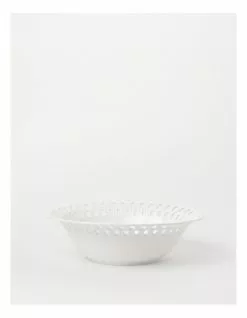 Heritage Lace Carved 30cm Bowl in White