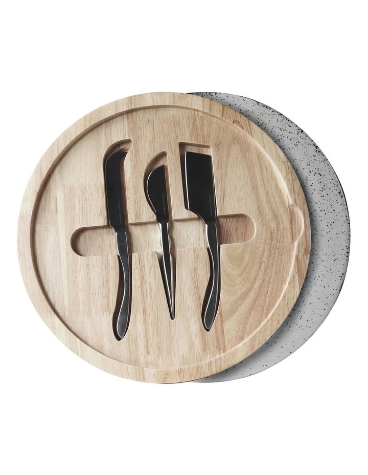 Robert Gordon The Entertainer Serving Board W/Ceramic Plate & Cheese Knives 1 Robert Gordon The Entertainer Serving Board W/Ceramic Plate & Cheese Knives