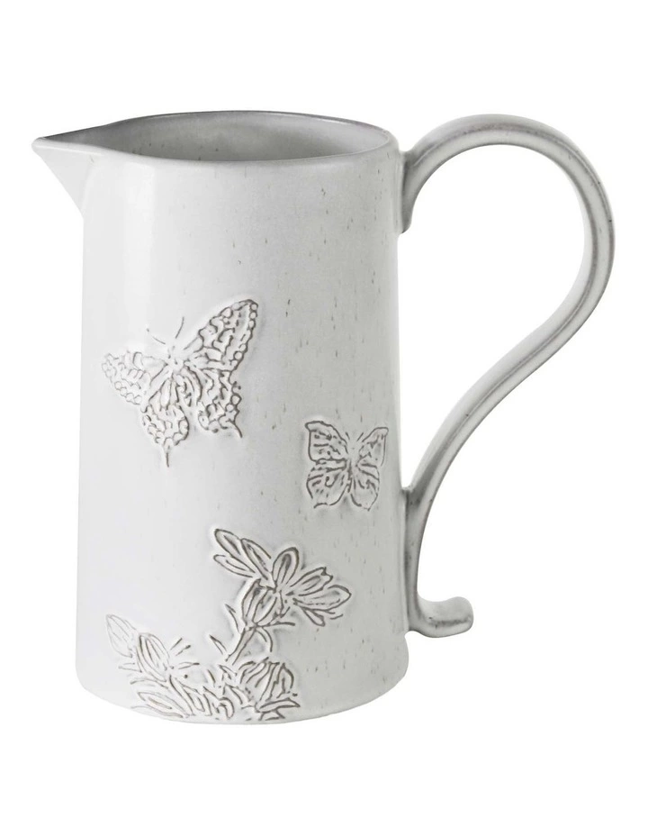 Robert Gordon X Bromley Embossed Garden Jug White 2 Robert Gordon X Bromley Embossed Garden Jug White - Image 2
