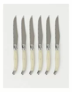 Heritage Laguiole Sophistique Pearl French 6pc Steak Knives