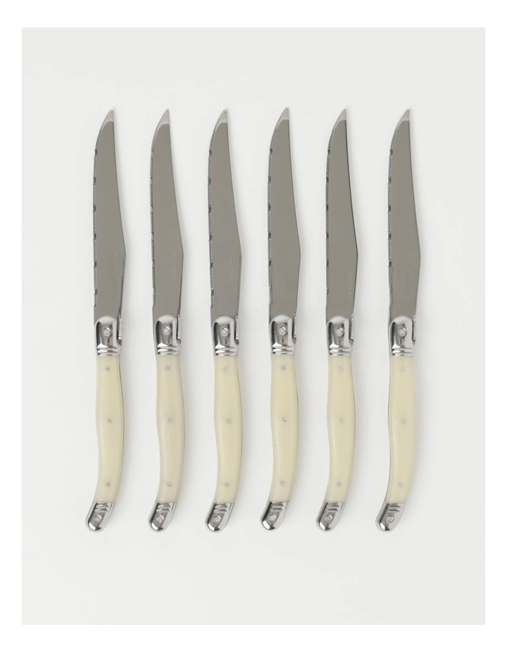 Heritage Laguiole Sophistique Pearl French 6pc Steak Knives 1 Heritage Laguiole Sophistique Pearl French 6pc Steak Knives