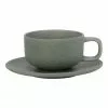 Salt&Pepper Hue Teacup & Saucer 200ml/15.5cm Set Of 6 Leaf