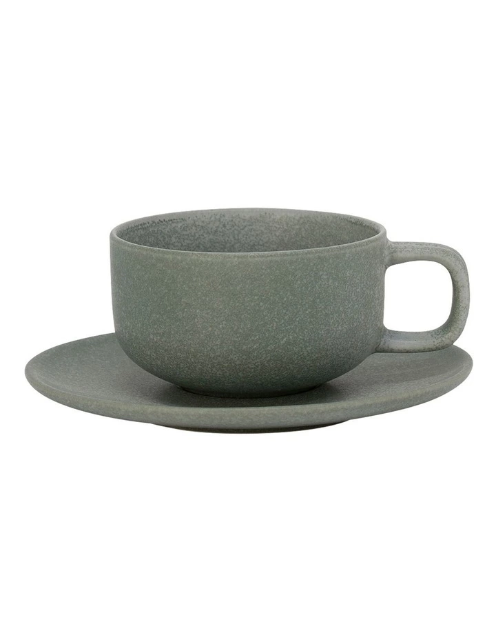 Salt&Pepper Hue Teacup & Saucer 200ml/15.5cm Set Of 6 Leaf 1 Salt&Pepper Hue Teacup & Saucer 200ml/15.5cm Set Of 6 Leaf