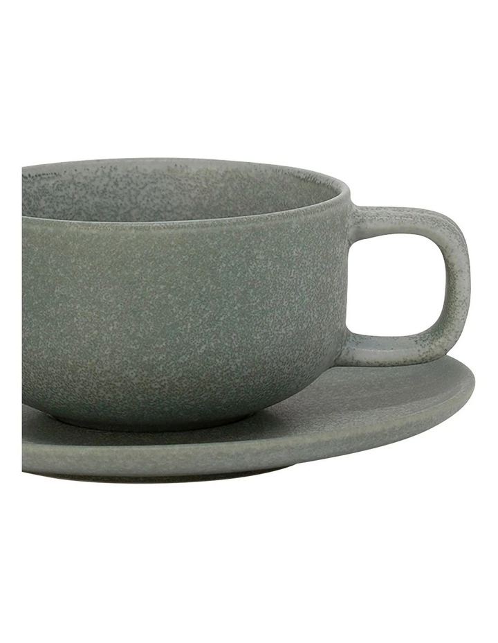 Salt&Pepper Hue Teacup & Saucer 200ml/15.5cm Set Of 6 Leaf 2 Salt&Pepper Hue Teacup & Saucer 200ml/15.5cm Set Of 6 Leaf - Image 2