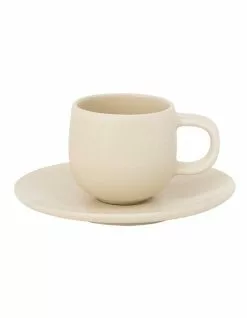 Salt&Pepper Hue Espresso Cup & Saucer Butter 85ml/12cm Of Set 6
