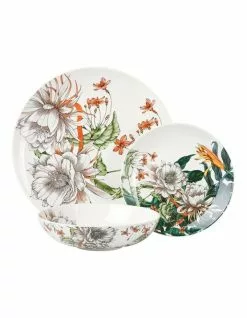 Maxwell & Williams The Blck Pen Night Garden Coupe Dinner Set 12pc Flower Gift Boxed